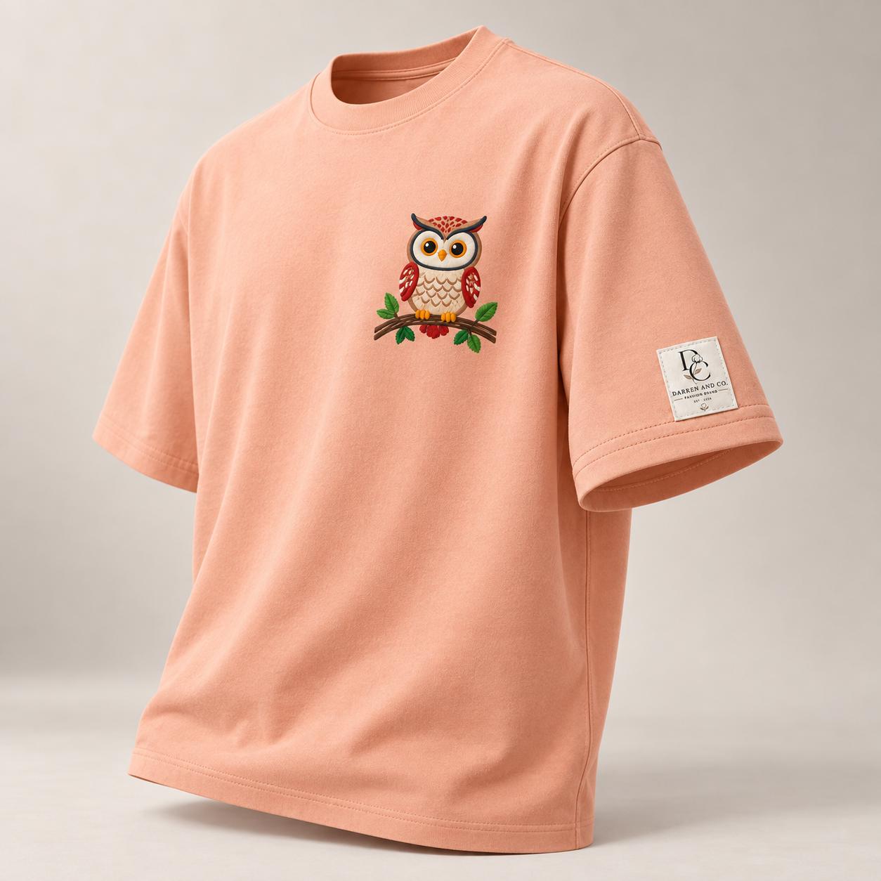 Peach Owl Tee